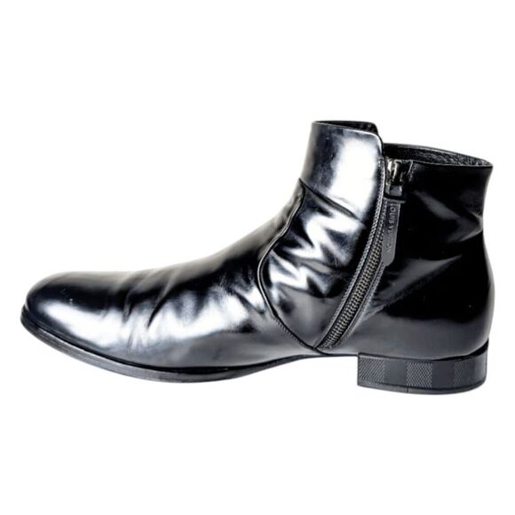 LOUIS VUITTON Minister Black Leather Chelsea Boot Size 11 - Picture 7 of 13